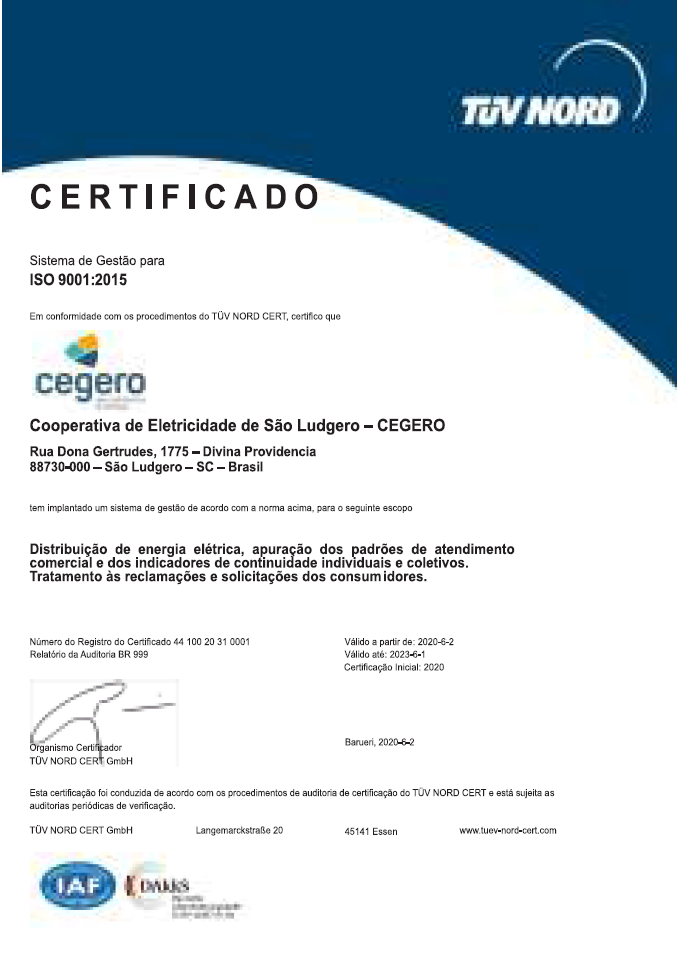 certificado CEGERO